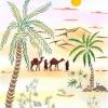Pochoir paysage palmier touareg